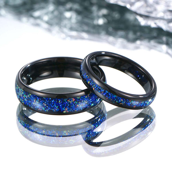Wolfram Ringen met Melkweg Opaal- Blauw Universum