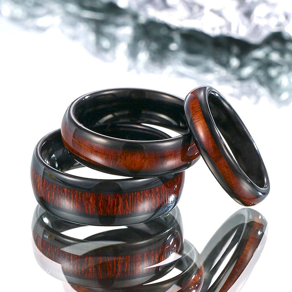 Koa Hout Wolfraam Ringen Zwart - Geleerden