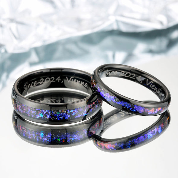Wolfraam Ring met Opaal - Betoverde Nacht