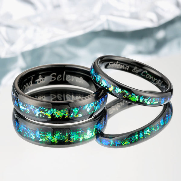 Wolfraam Ring met Opaal - Smaragdgroene Droom