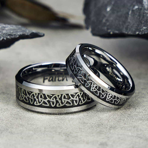 Keltische Knoop Link Wolfraam Ring