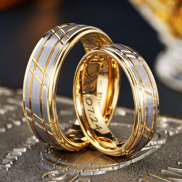Wolfraam Trouwring Goud met Gravure - Aanvaller