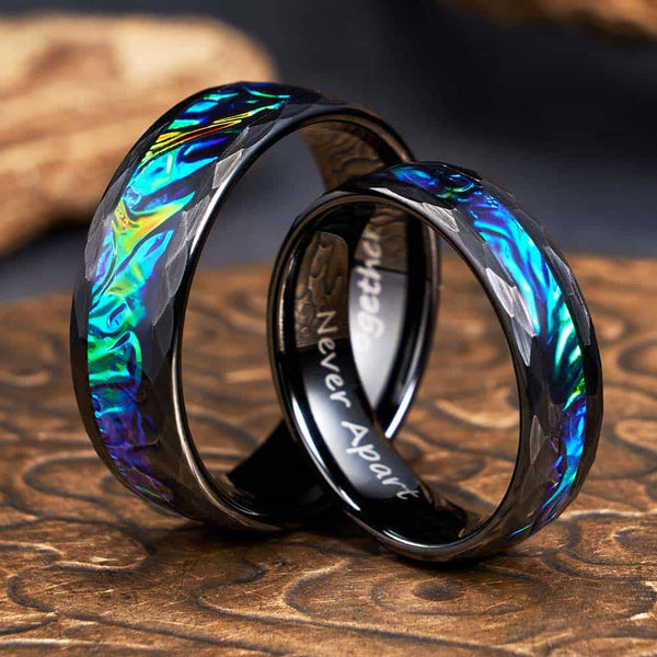Facet Wolfraam Ring Zwart Groen - Illusie Waanzin