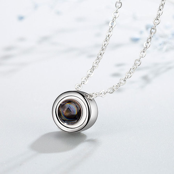 Gepersonaliseerde Fijn Hart Foto Projectie Ketting met Ik Hou van Jou Gepersonaliseerde Fijn Hart Foto Projectie Ketting met Ik Hou van Jou