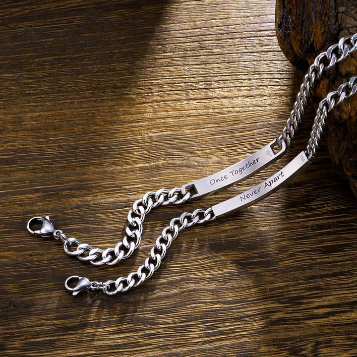 Koppel Zilver 925 Schakel Armband Gegraveerde Heren Dames | Gepersonaliseerde Zilver Armband voor Mannen Vrouw met Naam