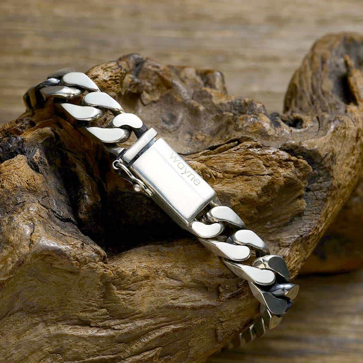 Gepersonaliseerde Zilver 925 Schakel Armband Heren Dames | Zilver Cubaanse Armband Gegraveerde voor Mannen met Naam
