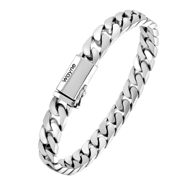 Gepersonaliseerde Zilver 925 Schakel Armband Heren Dames | Zilver Cubaanse Armband Gegraveerde voor Mannen met Naam