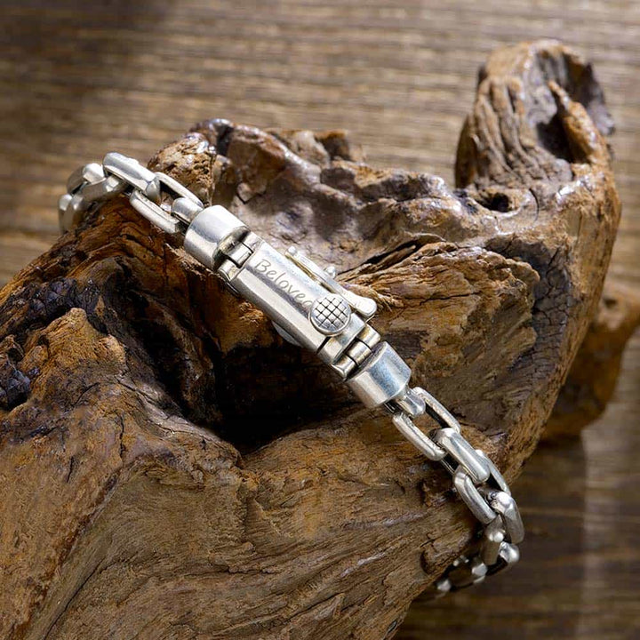 Anker Schakel Zilver 925 Armband Gegraveerde Heren Dames | Gepersonaliseerde Armband voor Mannen met Naam - Remisia