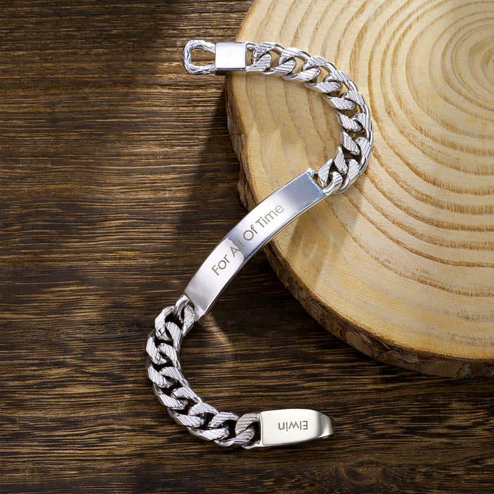 925 Zilver Schakel Armband Heren Gegraveerde 10 mm | Gepersonaliseerde Cubaanse Armband voor Mannen met Naam - Remisia