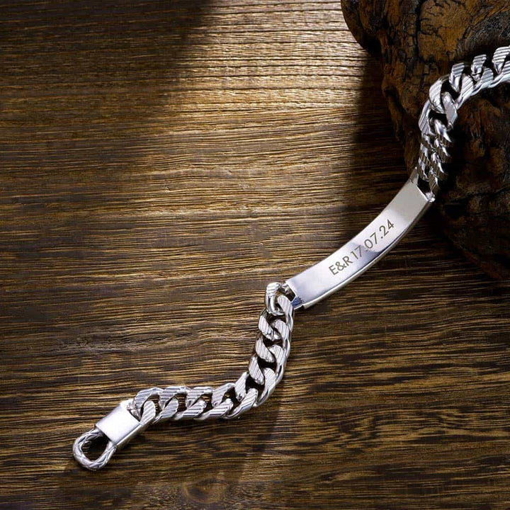 925 Zilver Schakel Armband Heren Gegraveerde 10 mm | Gepersonaliseerde Cubaanse Armband voor Mannen met Naam - Remisia