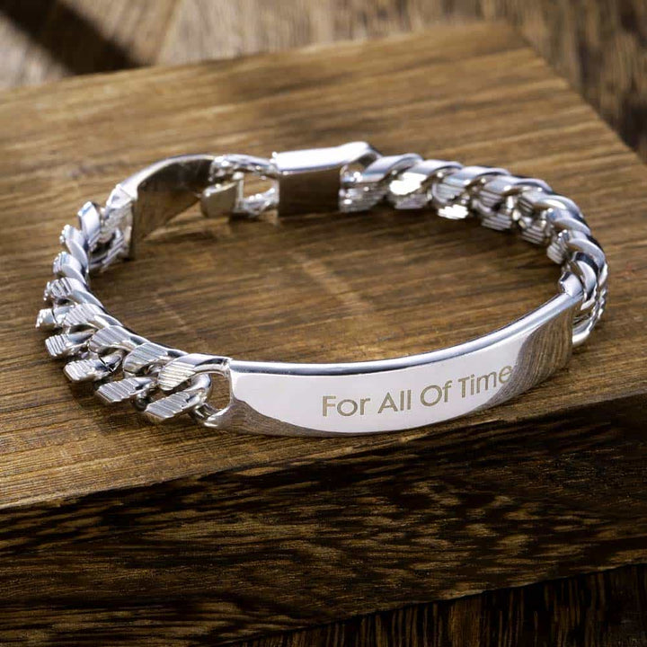 925 Zilver Schakel Armband Heren Gegraveerde 10 mm | Gepersonaliseerde Cubaanse Armband voor Mannen met Naam - Remisia