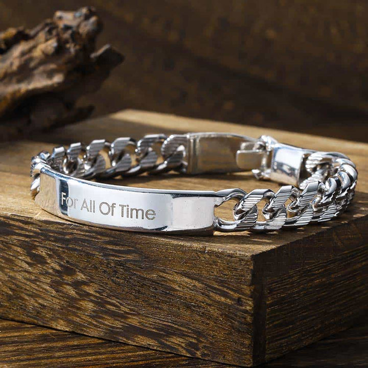 925 Zilver Schakel Armband Heren Gegraveerde 10 mm | Gepersonaliseerde Cubaanse Armband voor Mannen met Naam - Remisia