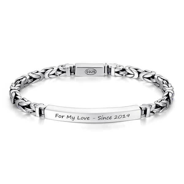 5 mm Gepersonaliseerde Zilver Konings Armband