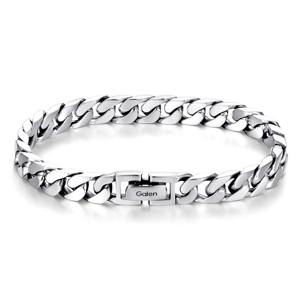 8 mm Gepersonaliseerde Zilver Schakel Armband met Naam