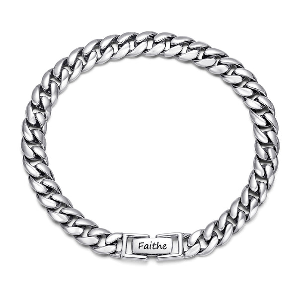 Zilver Schakel Armband met Naam Gravure