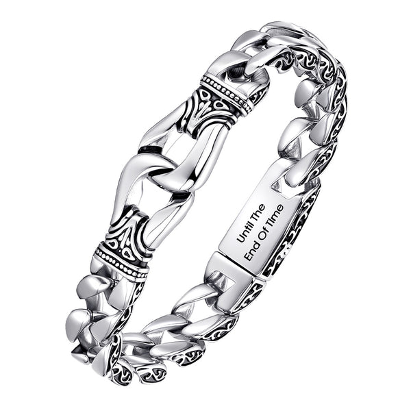 Gepersonaliseerde Zilver Totem Schakel Armband Heren