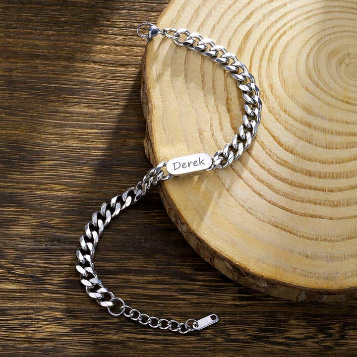 Dames Heren Zilver Schakel Armband met Naam 6 mm | Zilver 925 Gegraveerde Cubaanse Armband Gepersonaliseerde voor Mannen