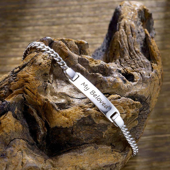 Dames Zilver Schakel Armband Gegraveerde met Naam 3 mm | Gepersonaliseerde Armband Vrouw Zilver 925 - Remisia