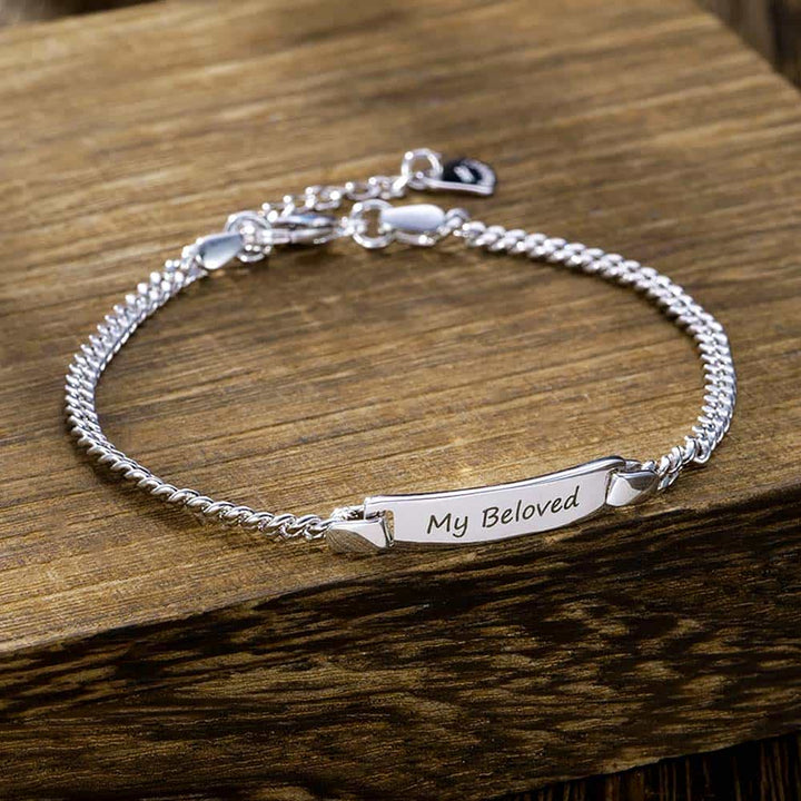 Dames Zilver Schakel Armband Gegraveerde met Naam 3 mm | Gepersonaliseerde Armband Vrouw Zilver 925 - Remisia