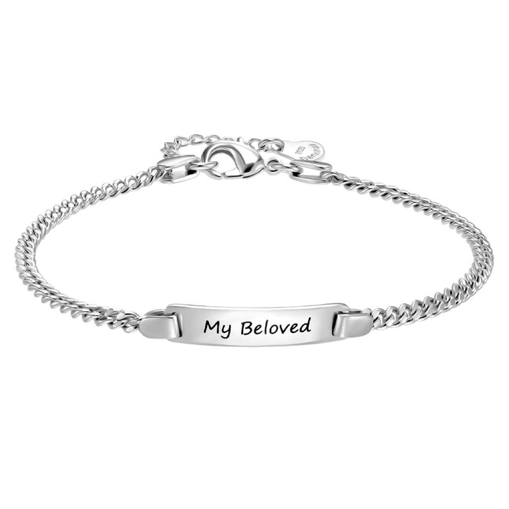 Dames Zilver Schakel Armband Gegraveerde met Naam 3 mm | Gepersonaliseerde Armband Vrouw Zilver 925 - Remisia