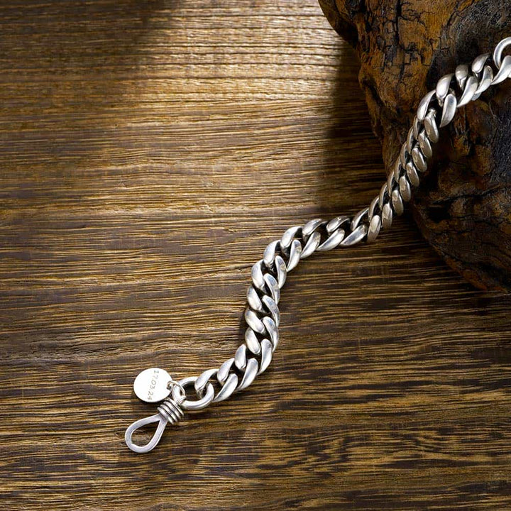 Gepersonaliseerde Zilver Schakel Armband voor Mannen 9 mm | Gegraveerde Zilver Cubaanse Armband Heren Dames met Initiaal