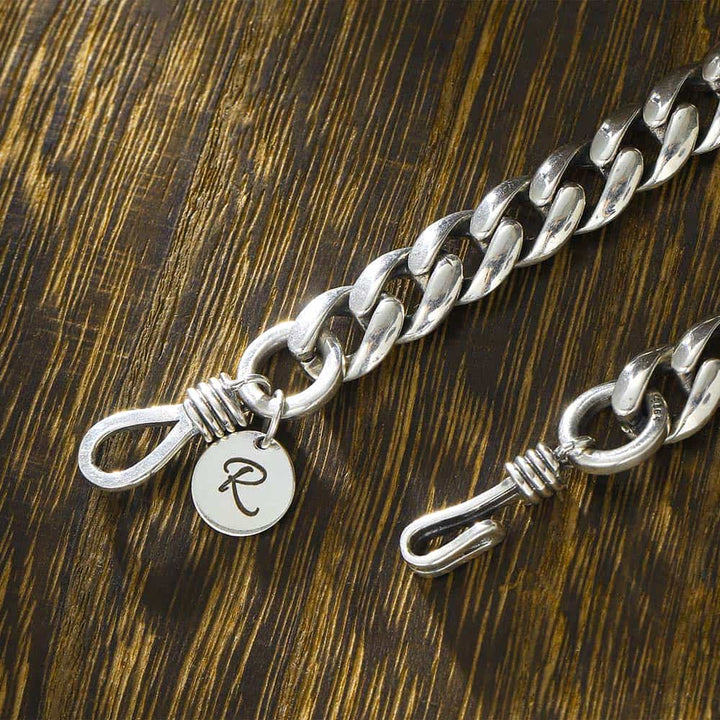 Gepersonaliseerde Zilver Schakel Armband voor Mannen 9 mm | Gegraveerde Zilver Cubaanse Armband Heren Dames met Initiaal