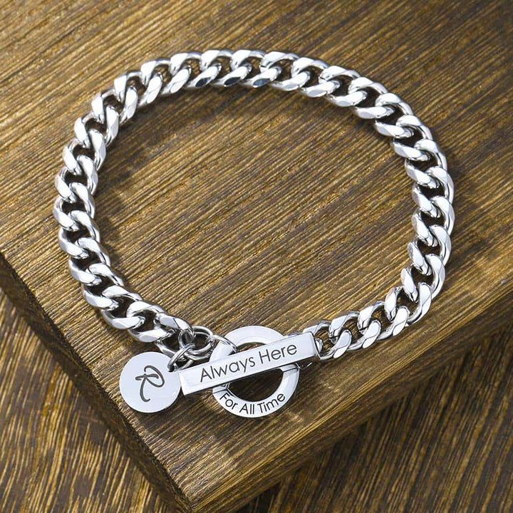 Gepersonaliseerde Zilver Schakel Armband met Bar en Tag | Matching Koppel Armbanden Gegraveerde Man en Vrouw - Remisia