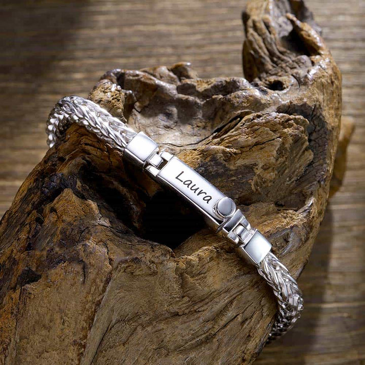 Zilver Vossenstaart Armband Damen Gepersonaliseerde 4 mm | 925 Zilver Heren Armband Gegraveerde Vrouw met Naam - Remisia